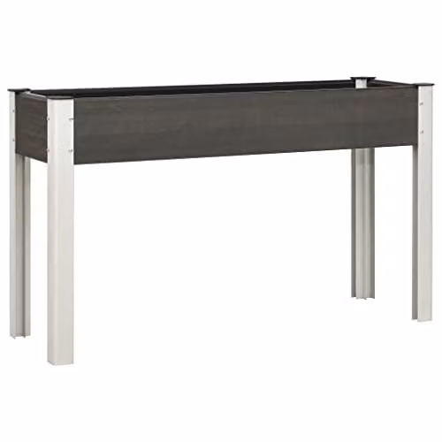 vidaXL Grey WPC and Steel Raised Bed W/D/H: 120 x 40 x 75 cm