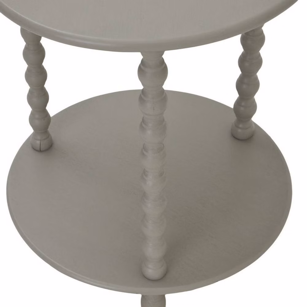Lemon Pavilion Furniture and Decor The Camden Collection Round Side Table in Grey Wood, W: 45 cm, D: 45 cm, H: 60 cm – 3