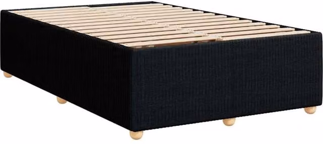 Berkfield Home Soft Fabric Bed Frame in Black, W/D/H: 140 x 46 x 190 cm – 1