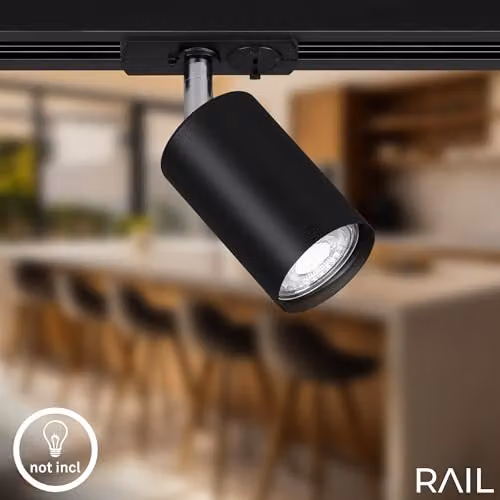 Briloner Modern Metal LED Track Spotlight in Black, GU10, L x W x D: 5.5 x 3.8 x 5.5 cm – 6