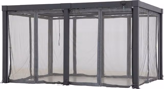 Sunjoy Gazebo Netting Accessory in Grey, W: 406 cm, D: 306 cm