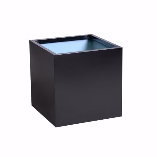Primrose Black Cube Ornamental Galvanised Steel Outdoor Planter 50cm – 1