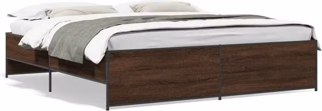 Berkfield Home Bed Frame in Brown Oak, 200 x 200 cm – 1