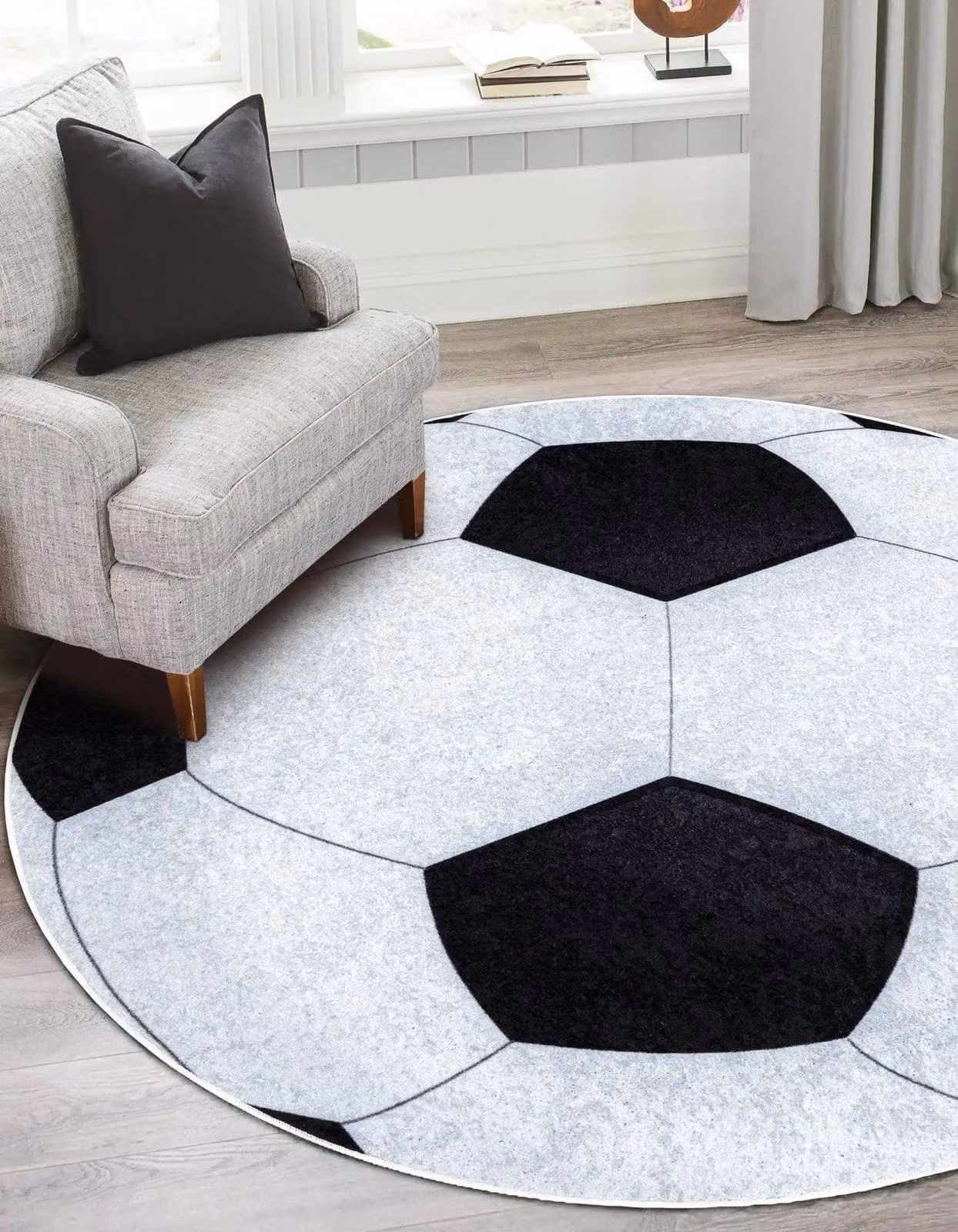 RugsX Junior Round Childrens Rug in White, Diameter: 80 cm – 3