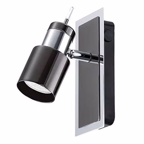Loops Modern Metal Wall Spot Light in Black and Nickel with Included GU10 LED Bulb