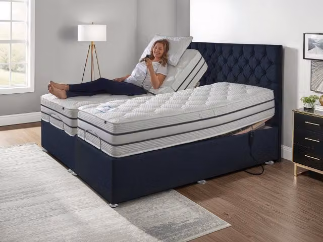 Flexisleep Gel Hybrid Soft 1500 Pocket Electric Adjustable Bed, Blue, W/D/H: 180 x 200 cm