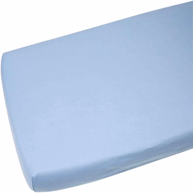 Junior Joy Cotton Fitted Cot Bed Sheet Pack of 2, Blue and White