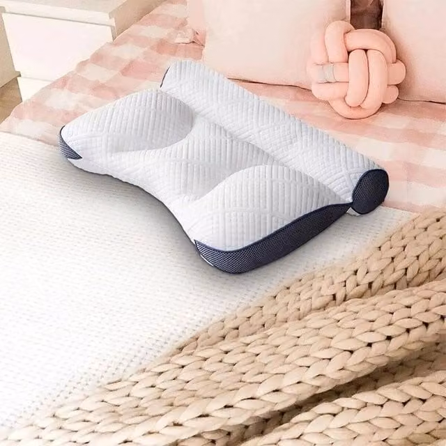 PAWNORA White Memory Foam Cervical Neck Support Pillow for Adults