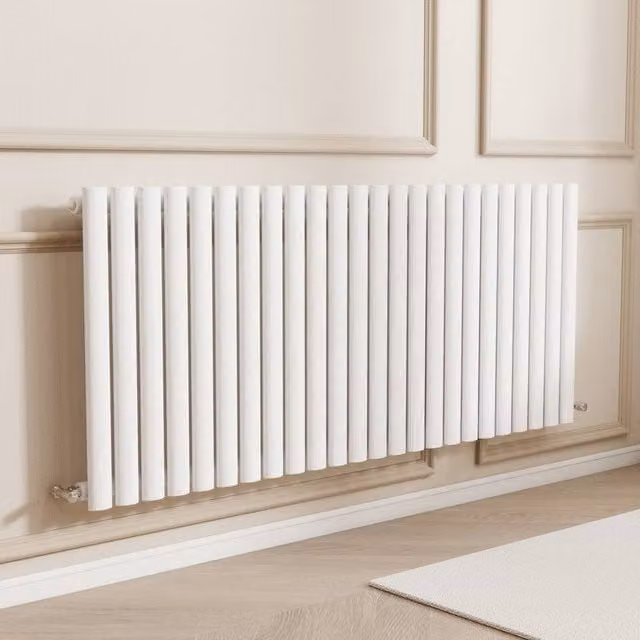 Banyetti Orva White Horizontal Single Oval Column Radiator, W/H: 60.0 x 141.6 cm