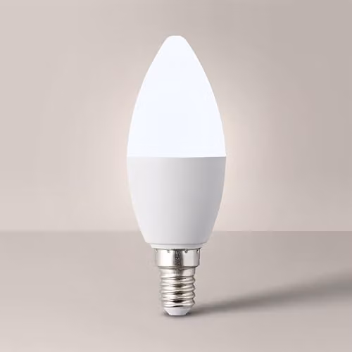 MiniSun 5W Dimmable LED E14 Candle Bulb, 3000K Warm White – 1