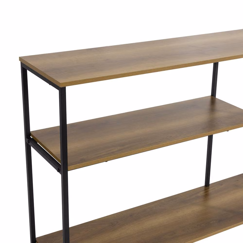 SoBuy 3-Shelf Industrial Style Console Table in Brown and Black, W: 120 cm – 3