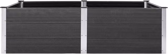 Berkfield Home Garden Grey WPC Raised Bed W/D/H: 200 x 100 x 54 cm