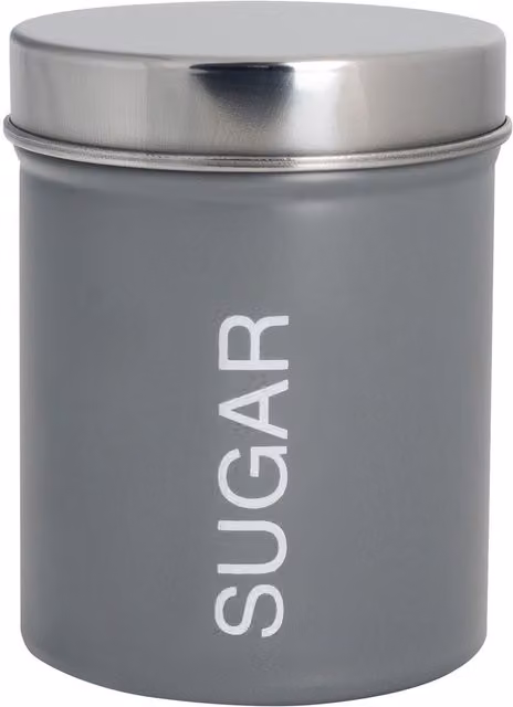 Harbour Housewares Metal Sugar Storage Canister in Grey with Airtight Lid – 7