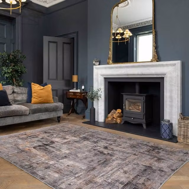 Kukoon Storm Grey Abstract Modern Washable Rug, W/D/H: 200 x 290 cm – 1