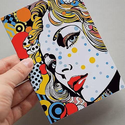 Artery8 50 Piece Pop Art Bubble Comic Halftone Aesthetic Collage Kit, Multicolour Paper Wall Art Prints, W: 15 cm, H: 10 cm – 6