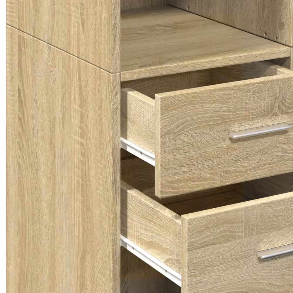 Berkfield Home Sonoma Oak Highboard in Light Oak, W: 70 cm, D: 42.5 cm, H: 185 cm – 3
