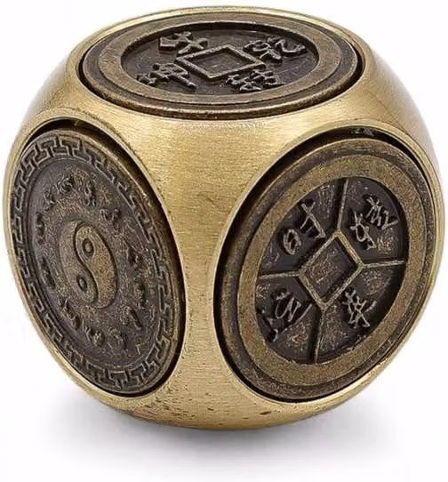 KDMD Gold Feng Shui Zodiac Symbol Dice Compact Fortune Talisman – 1