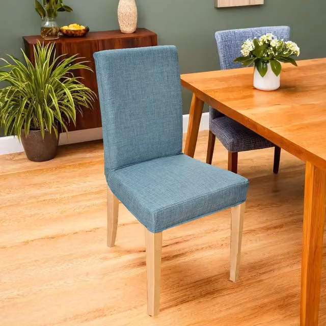 Gardenista Tailored Dining Chair Seat Slipcovers, Pack of 2, Duckegg Blue/Green