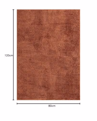 Desire Rugs Comfy Washable Non-Slip Plain Modern Living Room Area Rug, Terracotta, W: 80 cm, D: 120 cm – 2