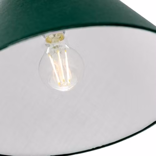 Happy Homewares Classic Cone Fabric Lampshade in Green and White, W/D/H: 13 x 13 x 20 cm – 2