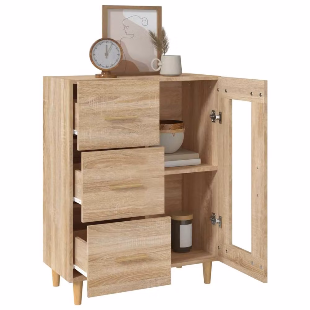 Berkfield Home Sonoma Oak Sideboard in Light Oak, W/D/H: 69.5 x 34 x 90 cm – 3