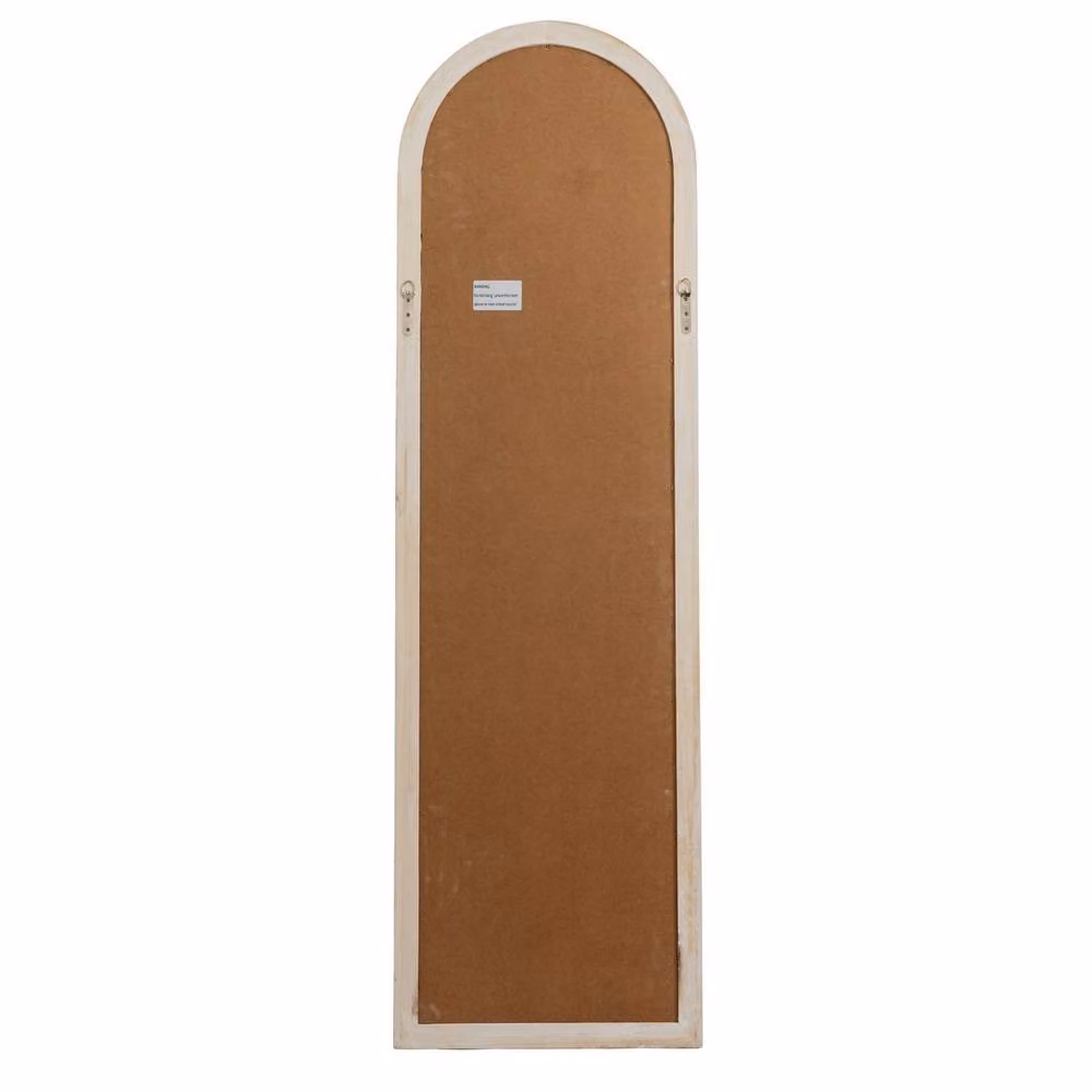 Lemon Pavilion Washed Wood Tall Arched Window Mirror in Light Brown, W: 50 cm, H: 170 cm – 3