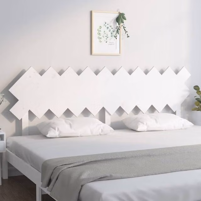 Berkfield Home Beautiful Bed Headboard in White Solid Pine, W: 196 cm, D: 3 cm, H: 80.5 cm – 1