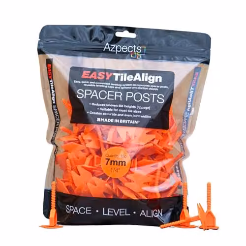 Azpects EASYTileAlign Tile Leveling Spacer Posts, 7mm (1/4"), Orange, Pack of 150 – 1