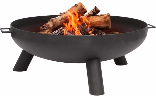 Hammer and Tongs Round Cast Iron Fire Pit in Black, Diameter: 99 cm