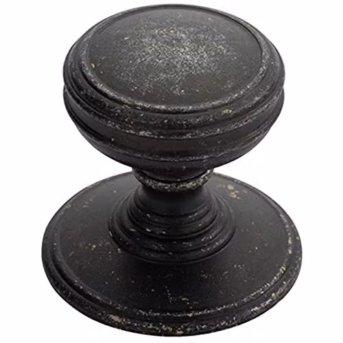 Loops Ringed Tiered Cupboard Door Knob in Matt Pewter, 38mm Diameter – 1