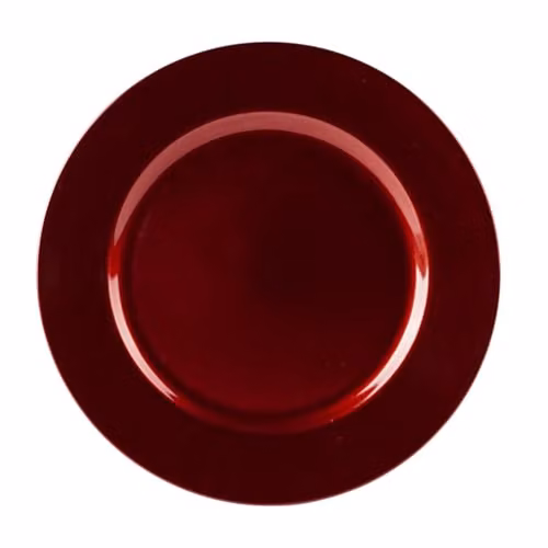 Argon Tableware Metallic Charger Plate in Red, Diameter: 33 cm