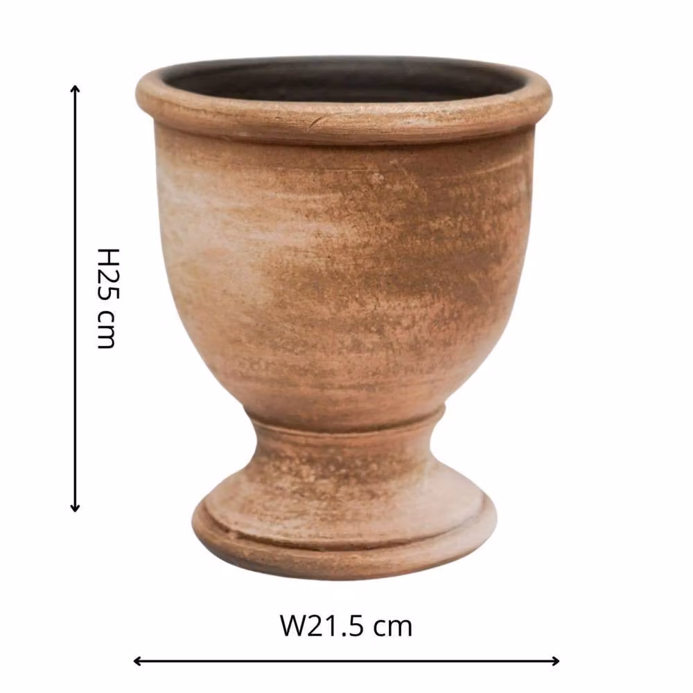 Ivyline York Washed Terracotta Ceramic Urn, Brown, H: 25 cm, D: 21.5 cm – 3