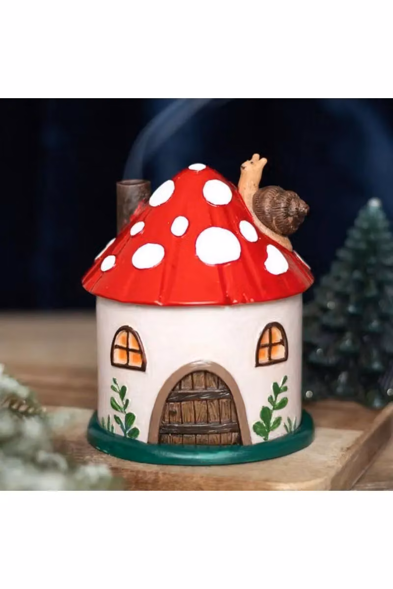 KDMD Mushroom House Resin Incense Cone Burner in Multicolour – 5