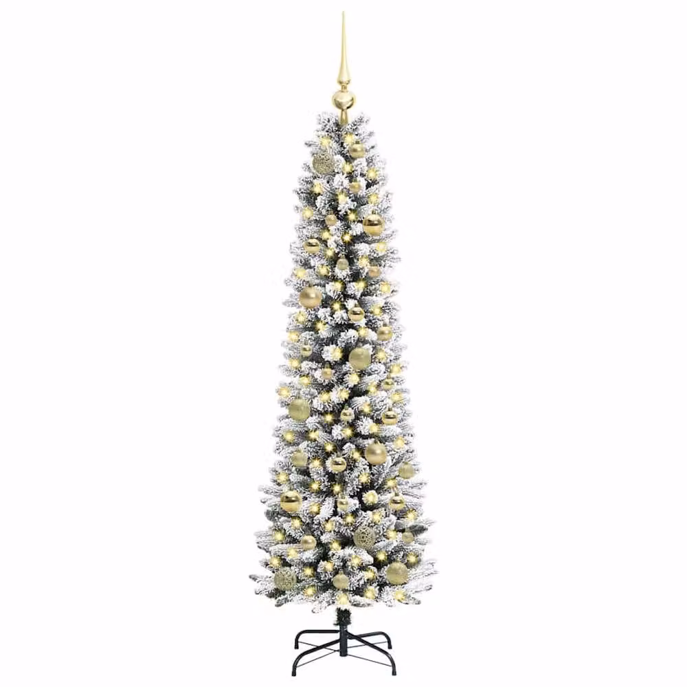 Berkfield Home Artificial Christmas Tree with 150 LEDs in Green, White and Black, Height: 150 cm – 3
