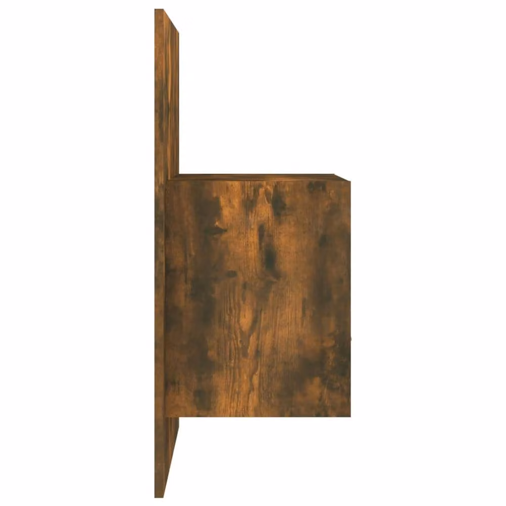 Berkfield Home Set of 2 Wall-mounted Bedside Cabinets in Smoked Oak Brown, W: 48.5 cm, H: 32.5 cm, D: 48.5 cm – 6