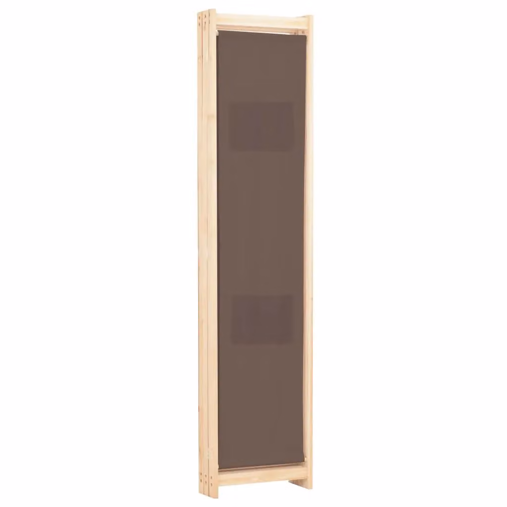 Berkfield Home 3-Panel Brown Fabric and Wood Room Divider, W/D/H: 120 x 4 x 170 cm – 3