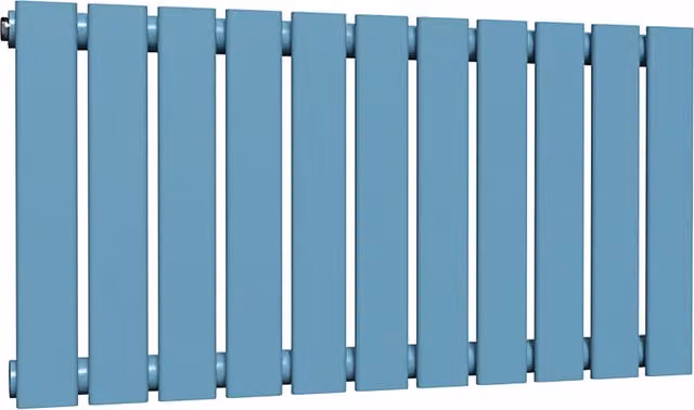 Lux Heat Flat Horizontal Single Coloured Steel Radiator in Blue, W: 60.0 cm, H: 77.0 cm