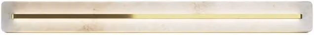 Netlighting Albatre Modern 80cm Wall Lamp with White Glass Shade and Brass Finish, 300lm, 3000K Warm White LED