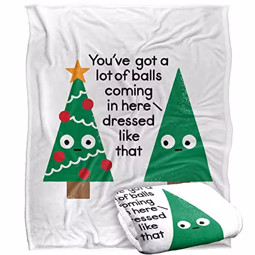 David Olenick Spruced Up Silky Touch Super Soft Fleece Throw Blanket in White, W/D/H: 152 x 127 cm – 1