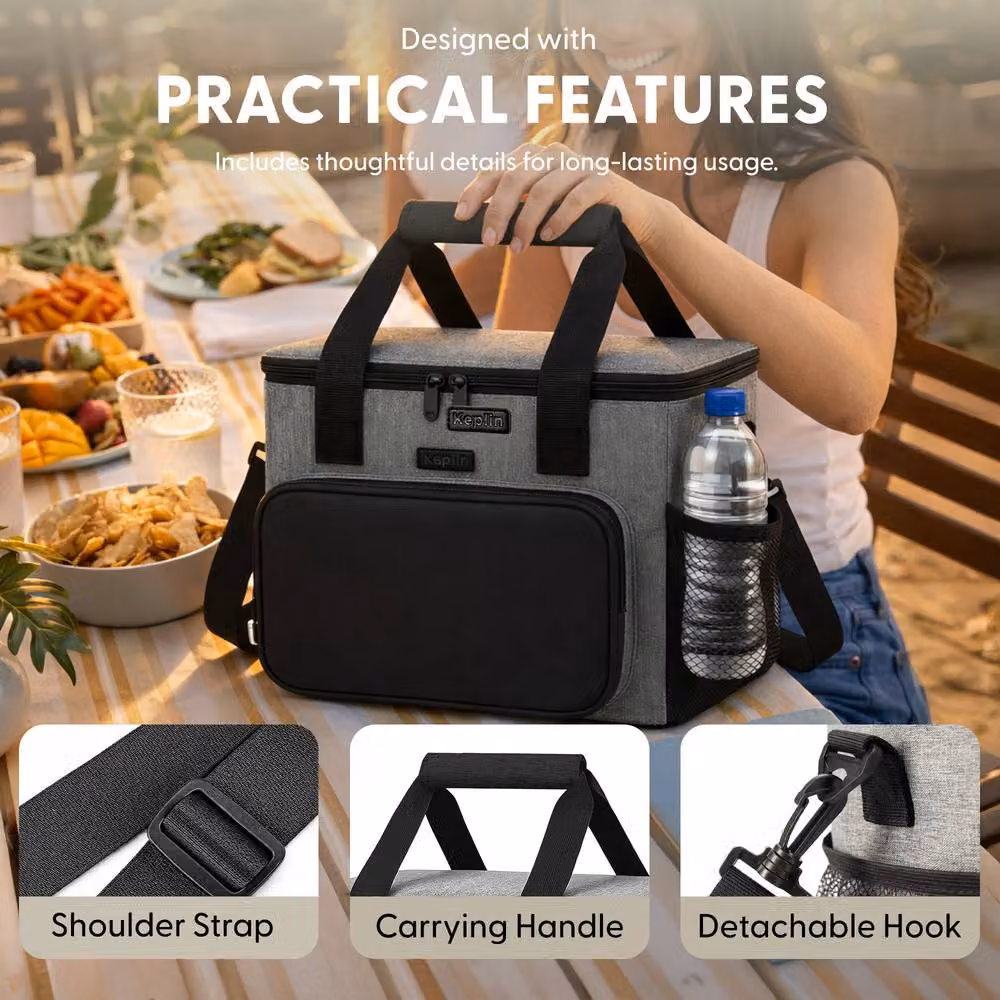 Keplin Insulated Leakproof Cooler Bag, Grey, 8.5l, W/D/H: 26 x 17 x 21 cm – 8
