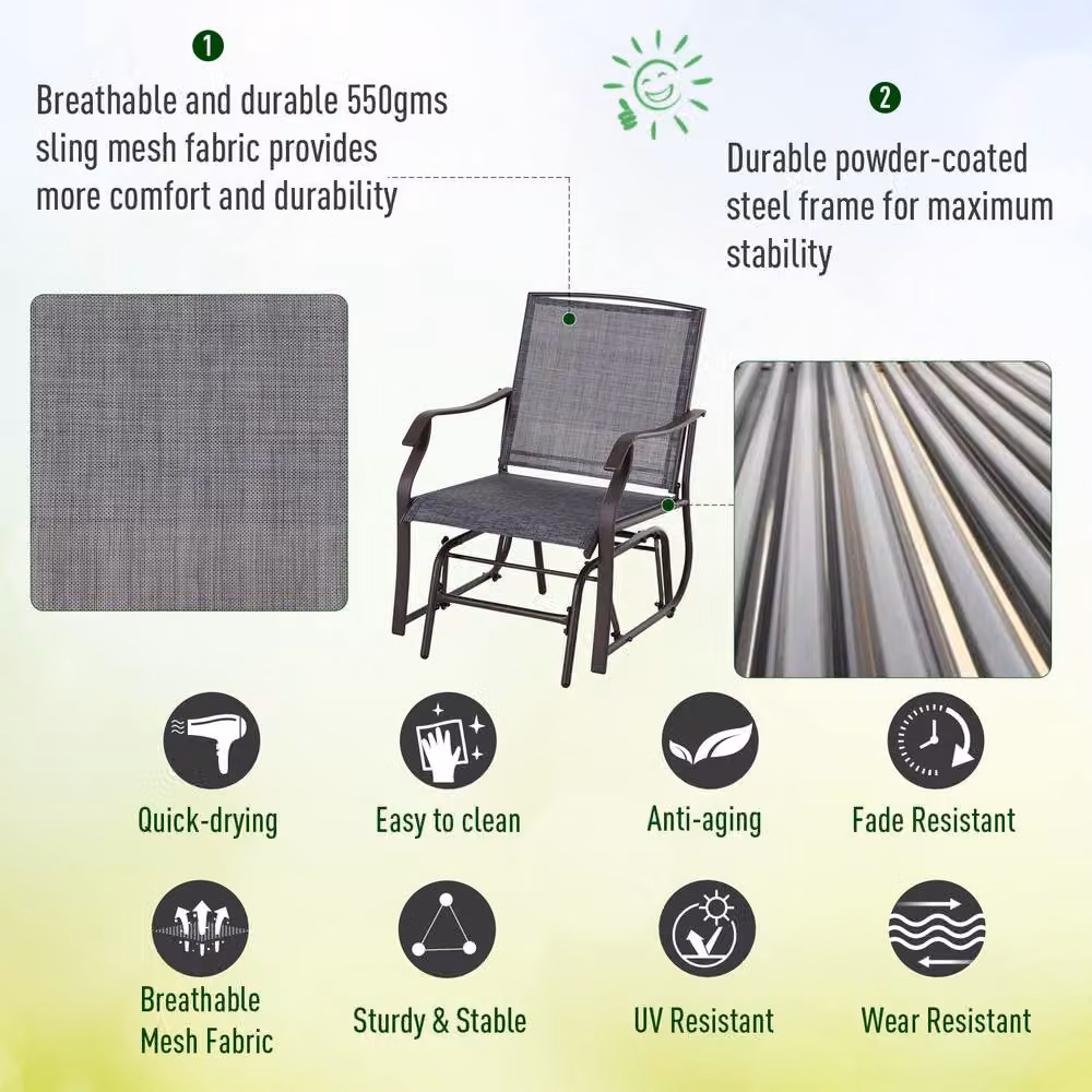 STILVORA Modern Bistro Set with Table and 2 Chairs in Grey Metal and Glass – 3
