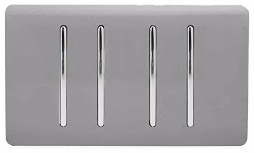 Trendi Modern Grey Plastic Flush Mains Switch