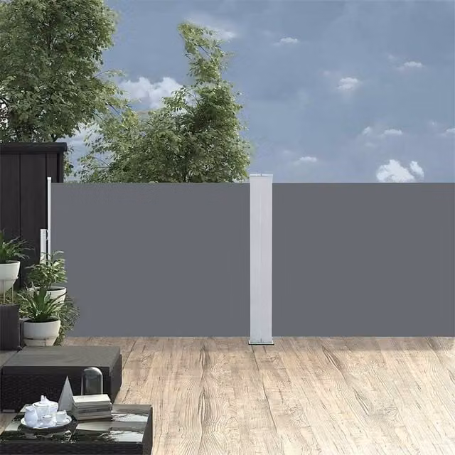 Berkfield Home Retractable Side Awning in Anthracite Grey, W/H: 100 x 1000 cm