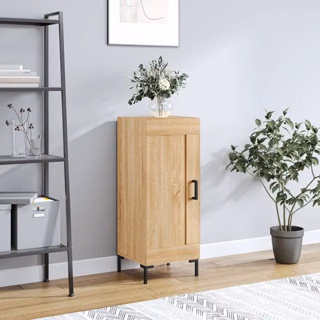 Berkfield Home Sonoma Oak Sideboard in Brown, W/D/H: 34.5 x 34.5 x 90 cm – 1