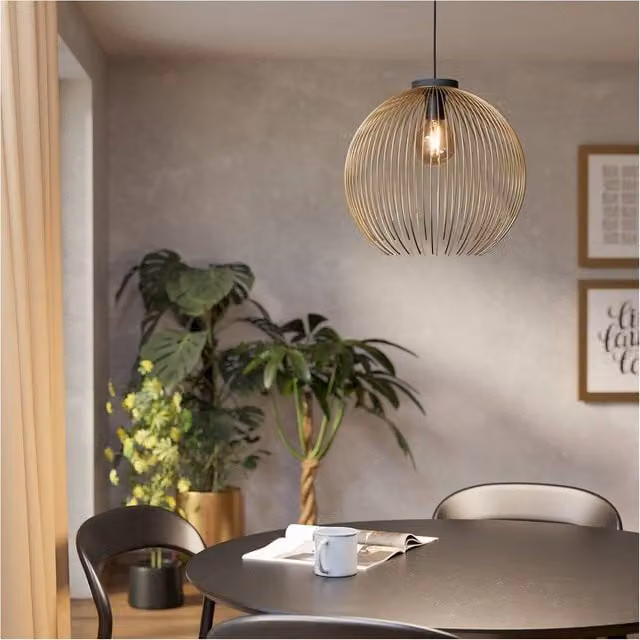 Loops Modern Black and Gold Metal Pendant Ceiling Light