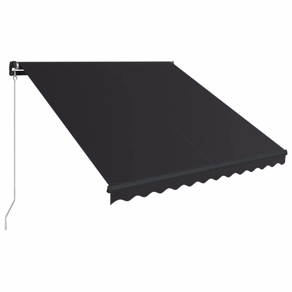 Berkfield Home Manual Retractable Awning with LED, Anthracite and Black, W: 350 cm, D: 250 cm – 3