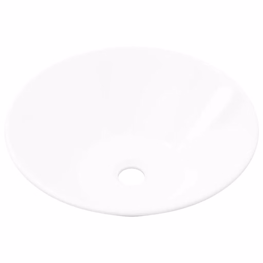 Berkfield Home Round Ceramic Bathroom Countertop Basin in White – 2