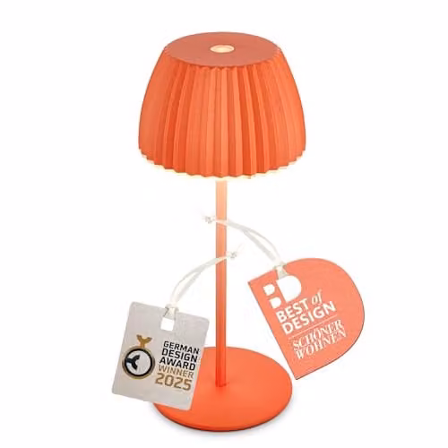 Briloner Riffle Mini Rechargeable LED Table Lamp, Orange, W/D/H: 8.5 x 8.5 x 20 cm – 1