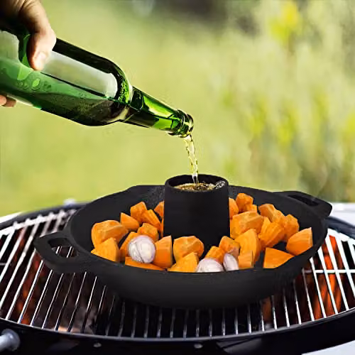 Joeji's Kitchen Cast Iron Vertical BBQ and Oven Chicken Roaster Stand, Black – 7