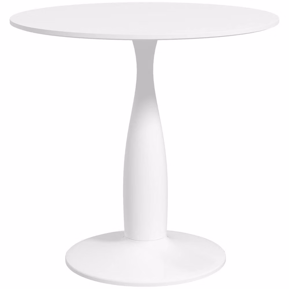 Wyld Haus Round White Dining Table with MDF Top and Steel Base, Diameter: 80 cm, Height: 74 cm – 2